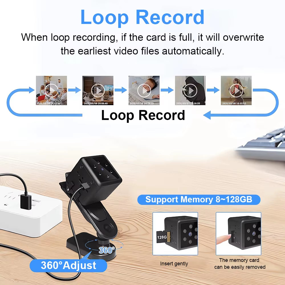 MD25 Sport DV Mini Camera HD 1080P Video Camera Magnetic Back Night Vision Mini Car OEM&ODM CE for Outdoor Pocket Action Record
