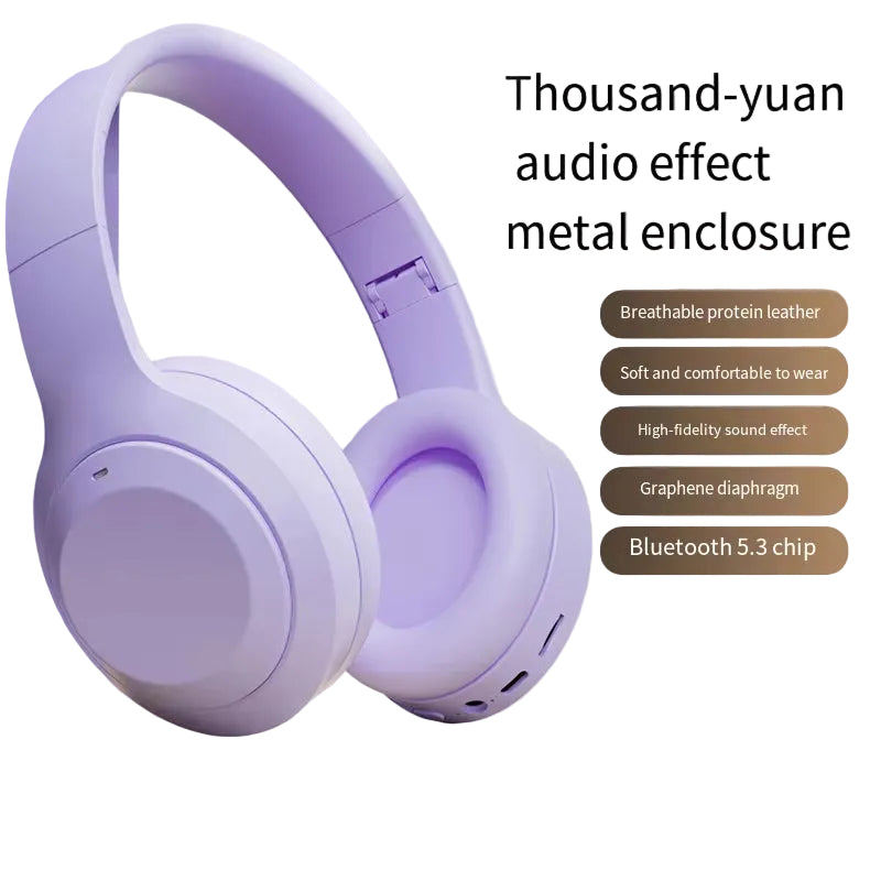 M5 Wireless Headphones, Bluetooth 5.3 Hifi Stereo Headphones, Noise-Cancelling Gaming Headphones, Foldable Headphones with Micro